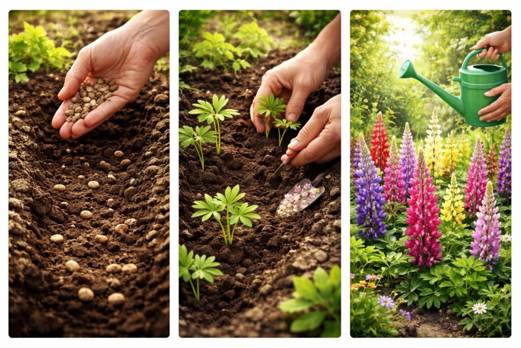 Lupinen im Garten: Schritt-für-Schritt-Anleitung zum Aussäen, Pflegen, Düngen und Blühen