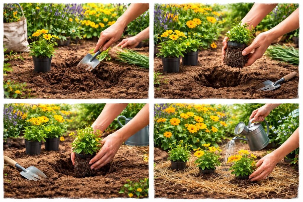 Schritt-für-Schritt-Anleitung: Mädchenauge richtig pflanzen, Boden lockern, düngen, gießen, wässern, pflegen.