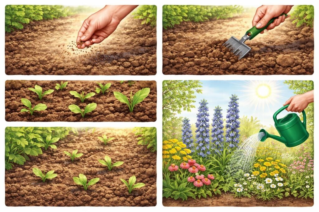 Natternkopf im Beet, sonnig, gut durchlässig, robuste Wildpflanze beglückt Gartenfreunde