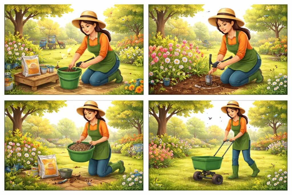 - Frühjahrsdüngung Schritt für Schritt: Beetpflege, Rasensaat, Nährstoffbedarf beachten, Bodentypen beobachten, Düngemittelarten wählen