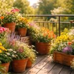 Sommerblumen gedeihen natürlich, ohne Chemie, ideal für Terrasse, Garten, Balkon.