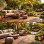 - Vielfältige Außenräume inszenieren: Materialien, Pflanzen und Licht harmonisch kombiniert, für wohnbare Ambiente.