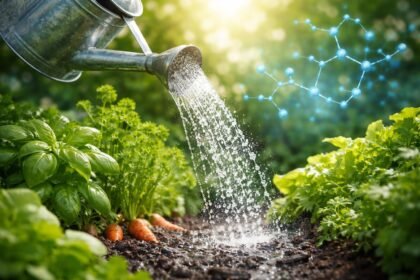 Gärtner gießt Pflanzen mit Backpulverwasser, erklärt chemische Hintergründe und Mythen