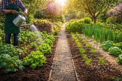 Gartenboden voller Leben dank richtiger Düngung und vielfältigem Pflanzenwachstum im Sommer