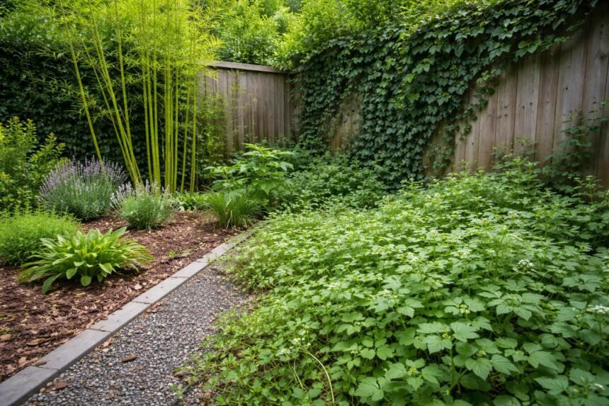 Kampf gegen invasive Pflanzen: wuchernde Arten bedrohen Beete, Wege und Wände.