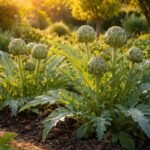 -Silbrig-grüne Artischocken im Beet, verbinden Zierwert, Nutzen und mediterrane Note.