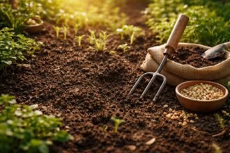 - Frühjahrliche Bodenbearbeitung lockert verdichtete Erde, nährt Boden und bereitet Samen vor