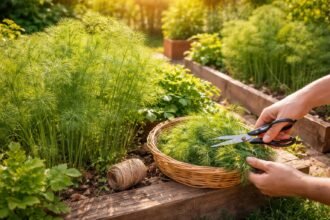 Dill im Beet; duftend, leicht anzubauen; erntebereit, aromatisch; vielseitig verwendbar