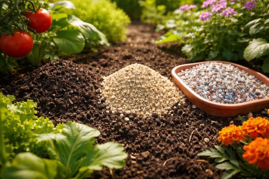 - Gärtner:innen prüfen Kompost, Hornspäne und Mineralstoffe für passende Düngung je nach Bodenbedingungen.