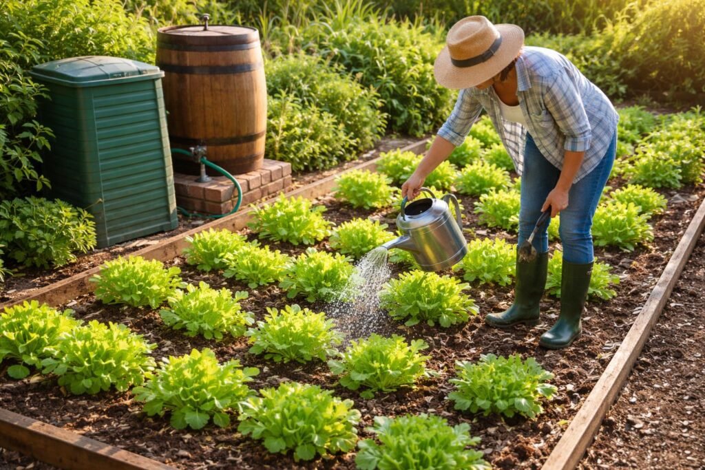 - Klar verständliches Bild: Endivien pflanzen, gießen, düngen, schützen, ernten später.
