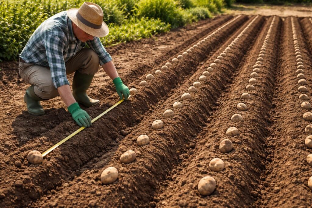 Kartoffeln setzen: Tipps für eine reiche Ernte - Pflanzabstand bei Kartoffeln beachten für reichhaltige, gleichmäßige und gesunde Erträge.
