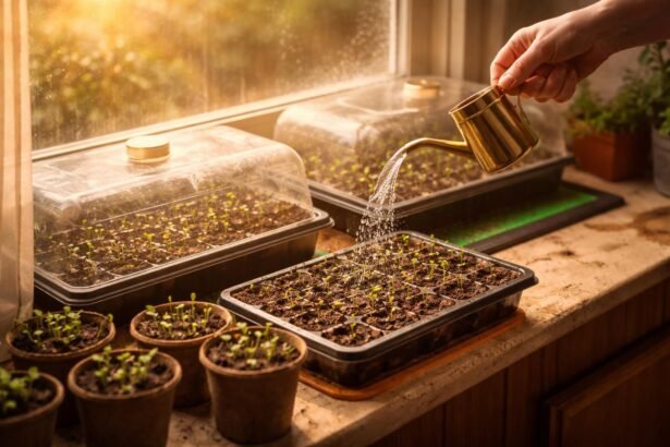Garten- und Fensterbank-Saat unter richtigen Bedingungen beschleunigt die Keimung deutlich
