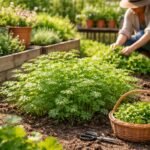 Kerbel im Garten; rasche Ernte; milder anisartiger Duft, Frühlingsfrische und Kräuterduft
