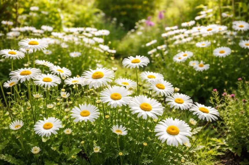 Margeriten: Steckbrief, Blütezeit & Vermehrung - Weiße Zungenblüten, sonnengelbe Mitte, charmante Gartenfreude für Beete, Rabatten und Balkone.