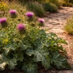 Mariendistel im Garten: glänzende Blätter, violette Blüten, mediterraner Charme und Robustheit