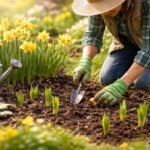 - Gelbe Narzissen blühen im Garten, bringen Frühlingsfarbe nach dem Winter