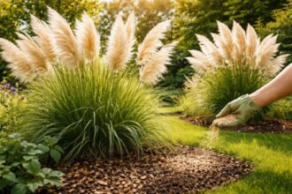 - Pampasgras im Garten: Kräftige Horste, federartige Blütenstände durch richtige Düngung