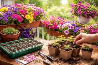 Petunien im Balkonkasten: Aussaat oder Jungpflanzen, farbenfroh, pflegeleicht, vielseitig und langlebig