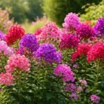Phlox-Blüten in bunten Farben im Gartenbeet, Duft liegt in der Luft