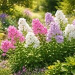 Hohe Flammenblume Phlox paniculata im Sommergarten in kräftigen Farben und Duft