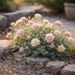 Porzellanröschen mit zarten Blüten im Beet, Steingarten und Kübel, pflegeleicht.