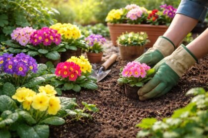 - Frühjahrsblüher Primeln beleben Beete, Kübel und Balkonkästen sichtbar farbenfroh im Frühjahr.