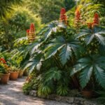 - Großblättriger Rizinus präsentiert sich als exotische Zierpflanze mit auffälligem Wuchs und warnender Giftigkeit.