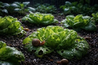 - Schnecken bedrohen Salat nachts; feuchte Böden fördern rasche Schädlingsschäden im Beet, sichtbar