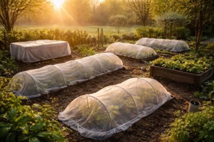 Gartenpflanzen mit Vlies und Abdeckungen gegen Spätfrost schützen im Mai