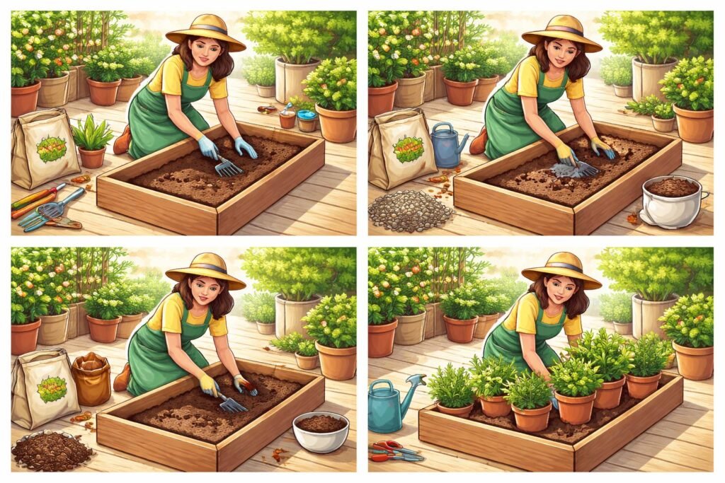 - Beet, Balkon oder Töpfe sorgfältig vorbereiten, Boden verbessern, Platzwahl beachten