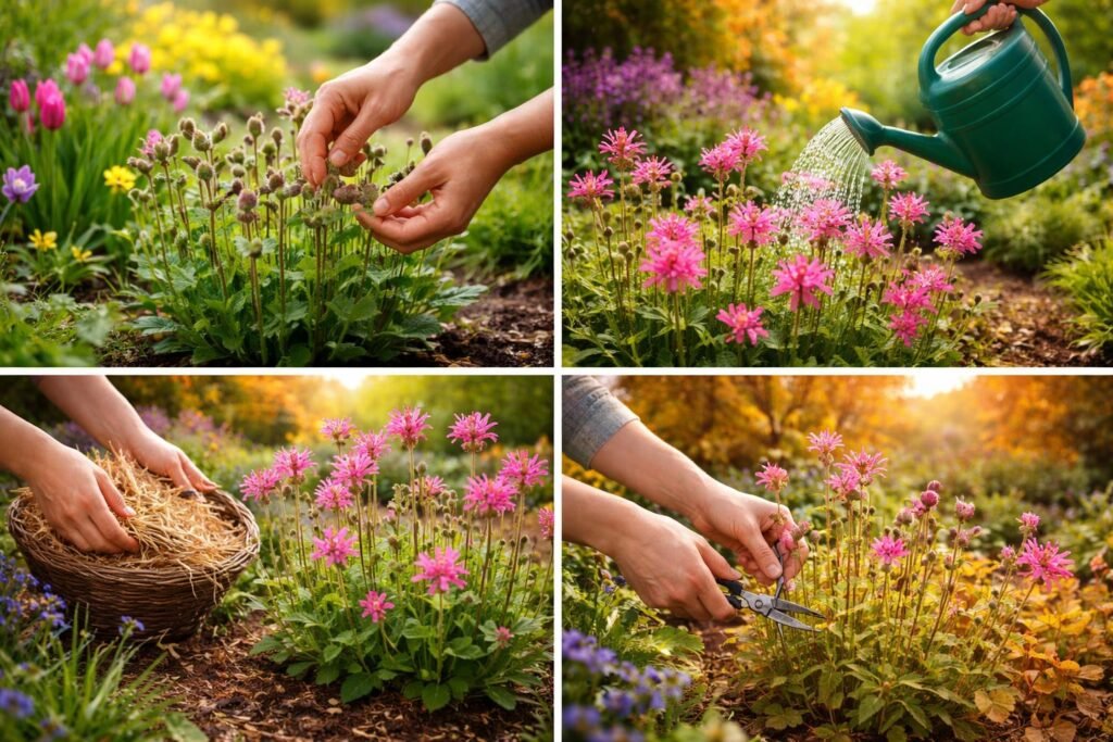 Pechnelke im Garten, pflegeleicht über Jahreszeiten hinweg, farbenfroh und vielseitig.