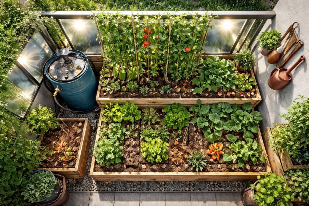 Kompakter 2m²-Garten: Licht nutzen, Wasser sparen, Boden optimieren, Selbstversorgung auf kleinem Raum