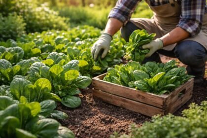 Spinat wächst schnell, unkompliziert, pflegeleicht, ideale Beetpflanze für Hobbygärtner im Garten über Jahreszeiten