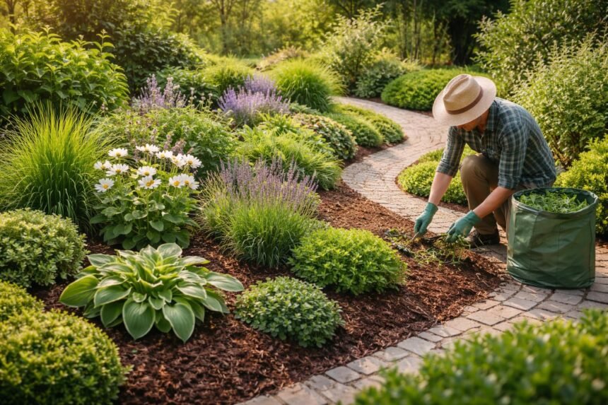 - Unkraut gezielt bekämpfen; Beetpflanzen schützen, Wege sauber halten, gesunden Garten fördern