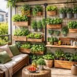 - Vertikale Gärten nutzen Wände, Geländer und Regale für frisches Gemüse