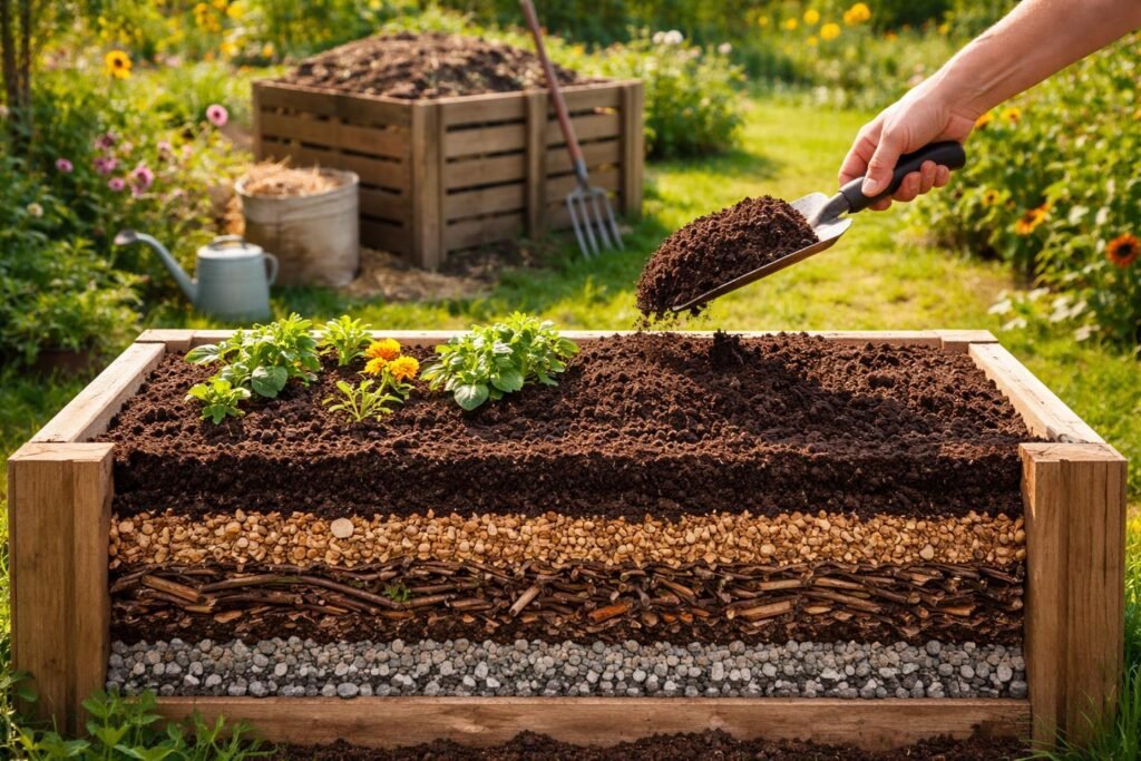 welche erde sich fuer die erstbefuellung eignet Ein gut geplantes Hochbeet bringt bessere Erträge: Erfahren Sie, wie der richtige Schichtenaufbau und die Erstbefüllung funktionieren, damit Gemüse, Kräuter und Blumen von Anfang an optimal wachsen.