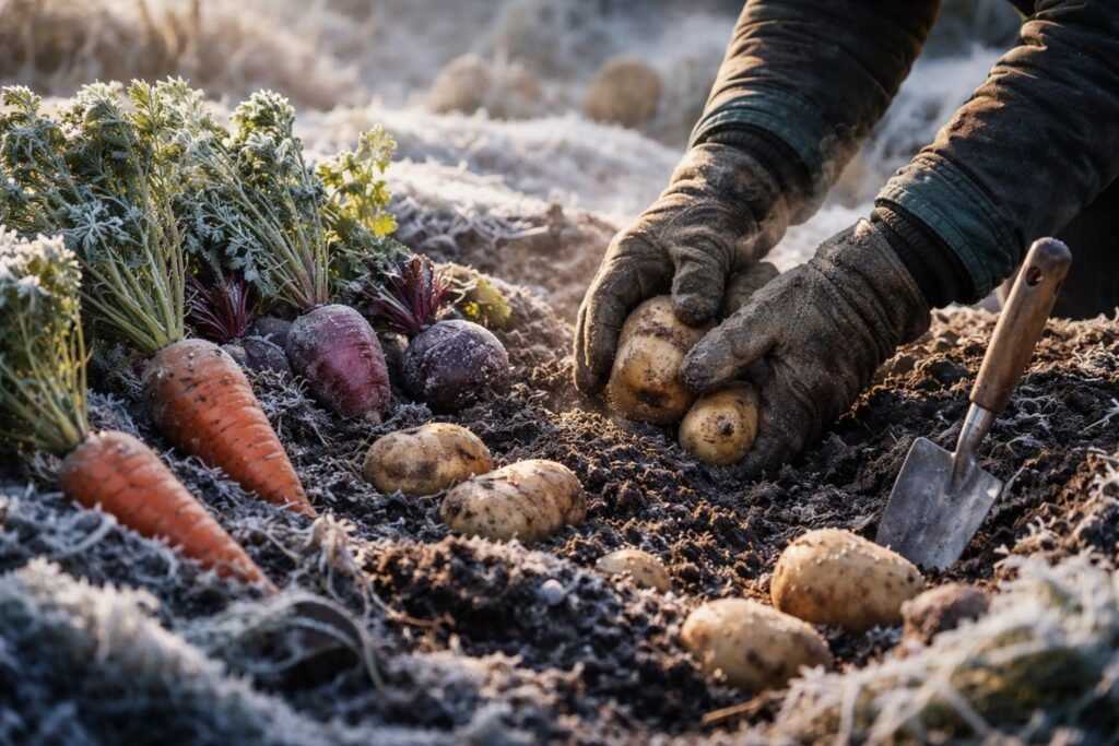 Kältetolerantes Gemüse: Diese Sorten trotzen dem Frost - Winterhartes Wurzelgemüse trotzt Frost, frische Ernte im Beet trotz Minusgraden.