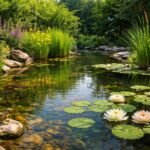 Vielfalt und Lebensraum schaffen durch passende Wasserpflanzen im Gartenteich für Insekten und Amphibien.
