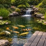 Glitzerndes Wasser, elegante Koi-Karpfen, ruhige Atmosphäre, Gartenidylle, Pflegeaufwand, Kosten und Wartung