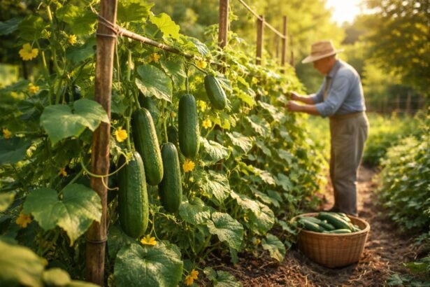 - Knackige Gurken wachsen zuverlässig im sonnigen Garten, perfekt für Anfänger.
