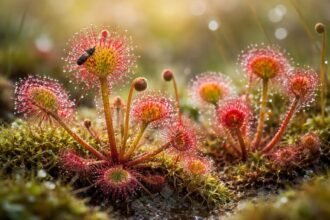 - Sonnentau faszinierend; - glitzernde Tropfen; - Insektenfang im Fokus; - Dekorativ; - Praktisch; - Garten- und Zimmerpflanzenfreund