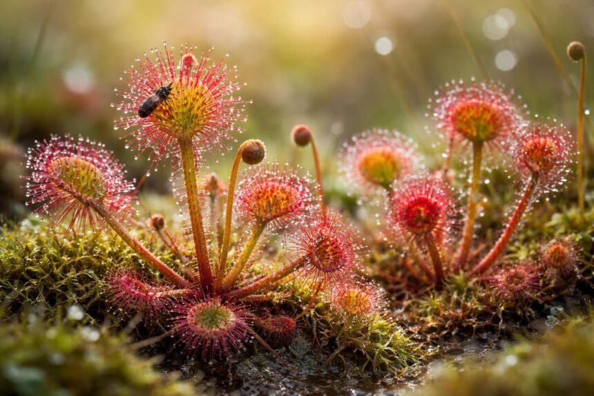 Sonnentau: Pflanzen, Pflege & Drosera-Arten - Sonnentau faszinierend; - glitzernde Tropfen; - Insektenfang im Fokus; - Dekorativ; - Praktisch; - Garten- und Zimmerpflanzenfreund