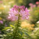 Spinnenblume Cleome zeigt filigrane Blüten, lange Staubfäden und Gartencharme im Sommer.