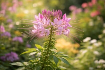 Spinnenblume Cleome zeigt filigrane Blüten, lange Staubfäden und Gartencharme im Sommer.