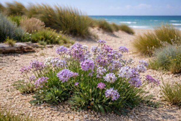 - Strandflieder in sonnigen Beeten, robust, violett, blau, weiß, rosa, und küstennah erinnert an Dünen.