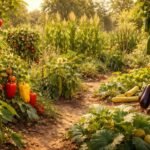 Hitzeverträgliche Gemüsesorten im Beet: Tomaten, Paprika, Zucchini glänzen bei starker Sonne