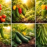 - Hitzeverträgliche Gemüsesorten im Garten: Tomaten, Paprika, Gurken, Zucchini, Bohnen, Mais