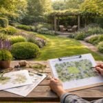 Ein harmonischer Gartenplan mit Farbkonzept, klaren Linien und zusammenhängenden Elementen.