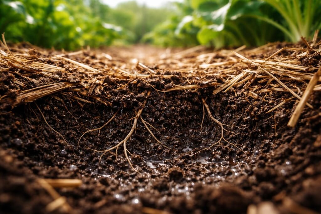 Hitzewelle im Garten: 10 Aufgaben, die du nicht aufschieben solltest Mulchen schützt Boden vor Hitze und hält Feuchtigkeit im Beet