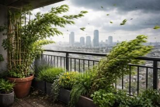 - Windiger Balkon: robuste Pflanzen trotzen Luftzug, knicken kaum um und gedeihen.